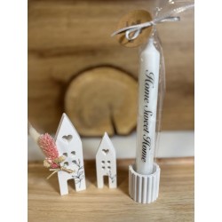 Geschenkset Häuser mit Kerzenhalter